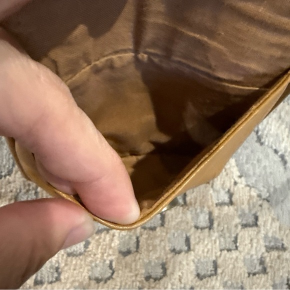 Green Fields Brown Crossbody Shoulder Handbag Purse Pocketbook Vintage Leather P - Picture 7 of 12